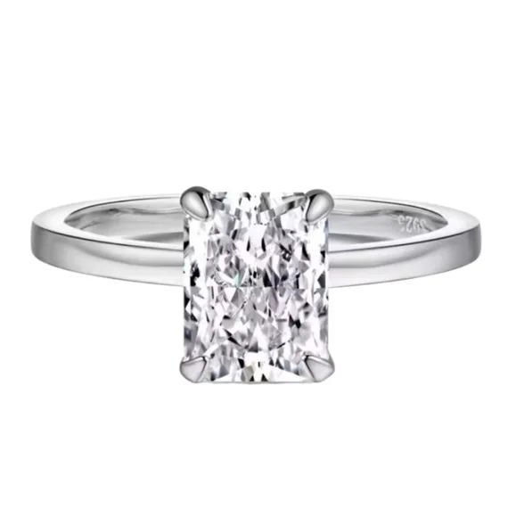 Radiant Cut Moissanite Diamond Engagement Ring 3 CT Size 8 Anniversary Wedding - Picture 3 of 11